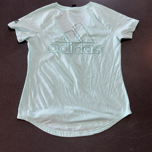 Adidas Women's Medium Teal V Neck Running Athletic Top Workout Gear - Picture 6 of 7